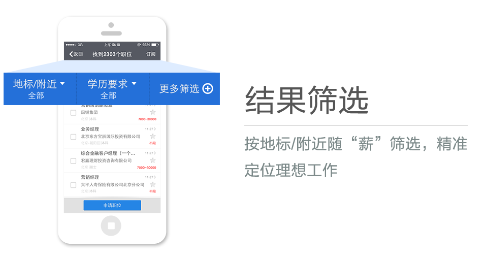 按地標/附近隨“薪”篩選，精準定位理想工作